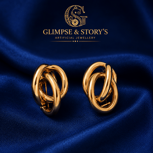 Korean Gold Hoop Earrings - Elegant Statement Hoops by GLIMPSE & STORY'S - GLIMPSE&STORY'S