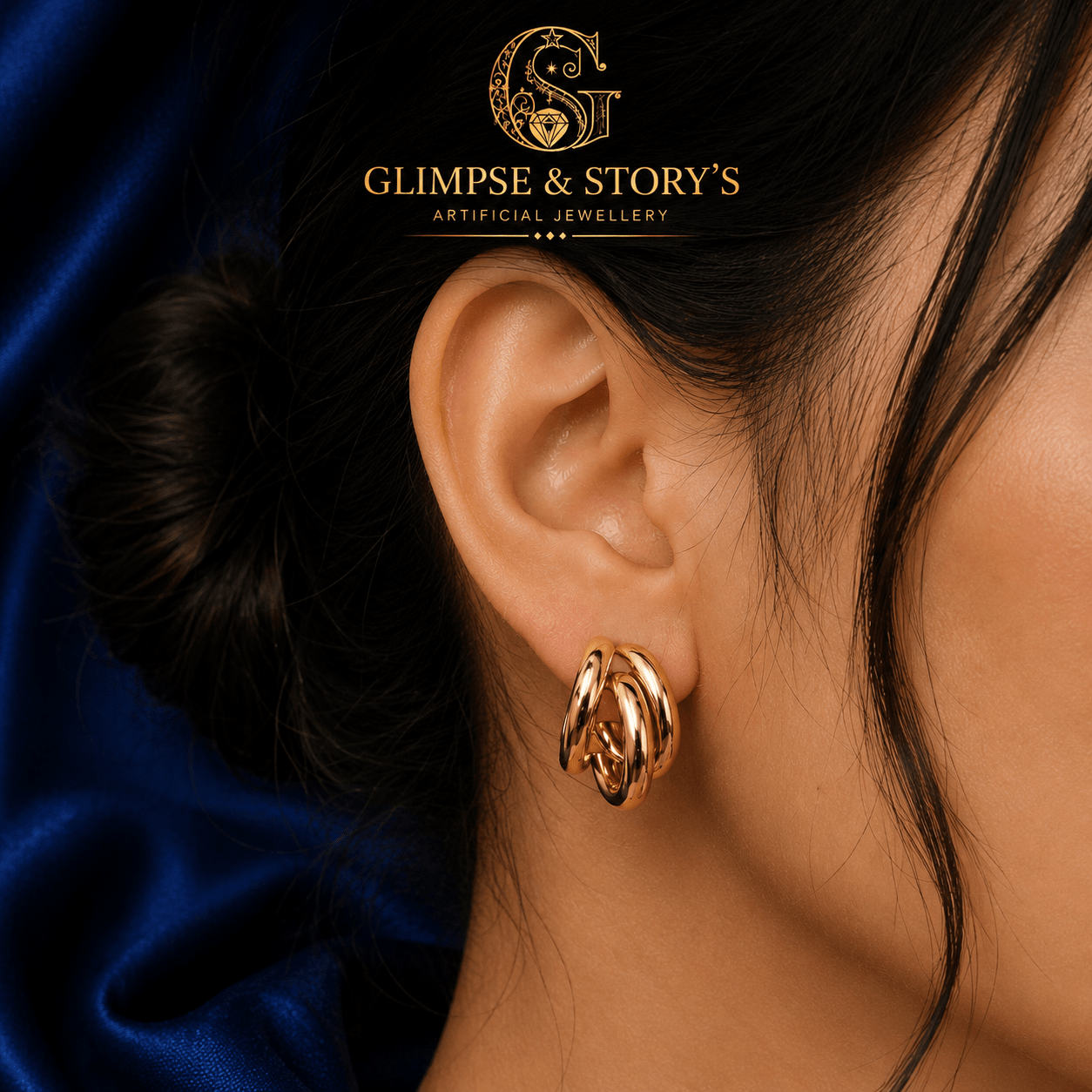 Korean Gold Hoop Earrings - Elegant Statement Hoops by GLIMPSE & STORY'S - GLIMPSE&STORY'S